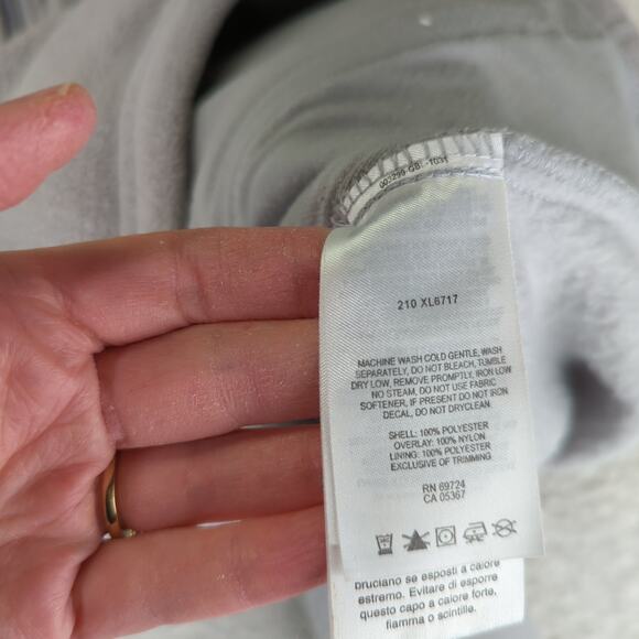Columbia Soft Shell Full Zip Jacket Fleece Nylon Womens Medium Light Gray XL6717 - Picture 8 of 8